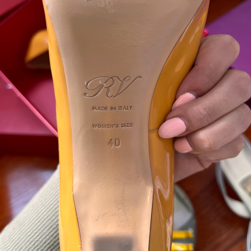 Roger Vivier Yellow Patent Leather Heels